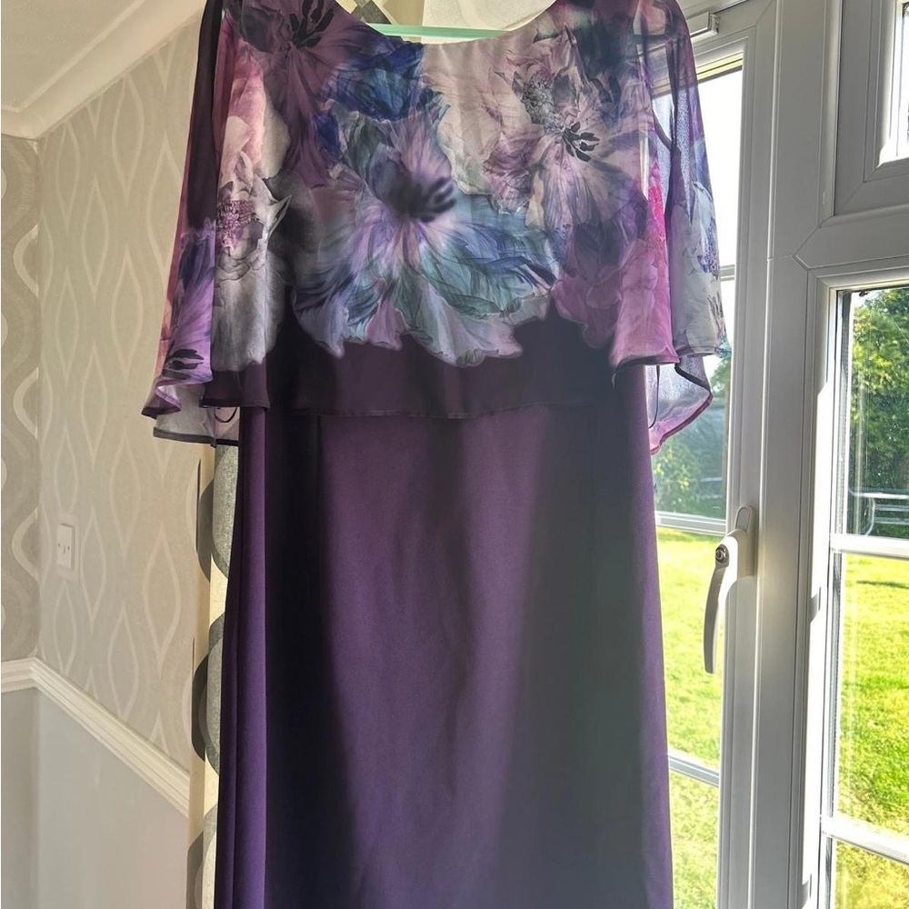 Elegant Purple Floral Dress